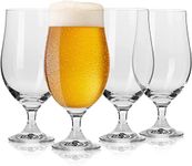 Krosno Lager Craft Beer Glasses | Set of 6 | 500 ML | Harmony Collection | Tulip Stemmed Beer Glasses, Pint Drinking Glasses, Belgian IPA Beer Tasting Glass | Home, Kitchen & Bar | Dishwasher Safe