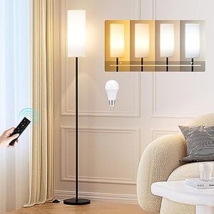 Ambimall Floor Lamps for Living Room, 64" Modern Floor Lamp with Remote Control and Stepless Dimmable Colors Temperature & Brightness, Standing Lamps for Living Room Bedroom Office, 9W Bulb Included