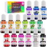 Epoxy Resin Colour Pigment - 15 Colour Resin Colourant Liquid Dye - Highly Concentrated Epoxy Colourant for Epoxy Resin Art, DIY Jewellery Making Supplies - AB Resin Colouring for Paint, Crafts - 10ml Each