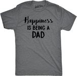 Crazy Dog T-Shirts Mens Happiness is Being a Dad Perfect Fathers Day Family Proud Parent T Shirt Grey 3XL