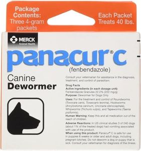 Panacur C Canine Dewormer, Net Wt. 12 Grams, Package Contents Three, 4 Gram Packets (4-(Pack))