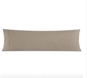 Italian Luxury Body Pillow Cover - Soft 21" x 60" Microfiber Long Pillow Case w/ No Zipper - Fits 20" ﻿x 54" Pillow, Machine Washable, Taupe