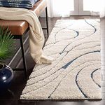 iesu Modern Shaggy Carpets Polyester Bedside Runner Soft Rug Hall Offices Kitchens Bedroom Bedroom Kids Room Floor Home Decor (Ivory-Beige, 2X6 Feet)