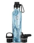 IRON °FLASK Sports Water Bottle - 24 Oz, 3 Lids (Spout Lid), Leak Proof, Vacuum Insulated Stainless Steel, Hot Cold, Double Walled, Thermo Mug, Standard Metal Canteen