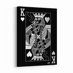 Inktuitive 'King of Hearts’ Platinum Inspirational Wall Art w/Frame | Playing Cards Canvas Print | Motivational Décor for Bedroom, Living Room & Business Office | 40 x 30 Inches