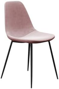 Inmod Sigfred Velvet Side Chair, Set of 2, Blush Velvet Dining Chairs, Modern Comfy Side Chair, Velvet Side Chair, Mid-Century Modern Dining Chairs