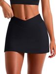 OZICERD High Waisted Golf Skort Tennis Mini Skirts for Women Pencil Bodycon Athletic Short Skirt with Shorts Sport Jupe Femme Black S