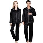 Bella Babe by SK Luxury Night Suit Set for Couples (Men L Women XL, Black)