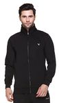 GODFREY Jacket Zipper Collar Full Men Cotton Fleece Jacket Size - Large (L / 40) Black