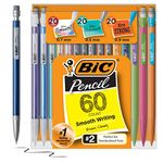 BIC Mechanical Pencil Variety Pack, Number 2 Pencils With Erasers, Fine Point (0.5mm), Medium Point (0.7mm) and Thick Point (0.9mm), 60 Count, Bulk Mechanical Pencils for School or Work (WX7TG026-BLK)