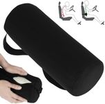 Lumbar Roll Pillow for Lower Back Lumbar Support Pillow Memory Foam Roll Pillow with Removable Elastic Strap Washable Cover Ergonomic Neckroll Pillow 11 inch Length Back Support Roll for Chair (Black)