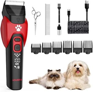Solimpia Dog Cat Pet Clippers Rasoio Elettrico Pet Grooming Trimmer Kit Ricaricabile Cordless Basso Rumore Professionale Pet Trimmer Set