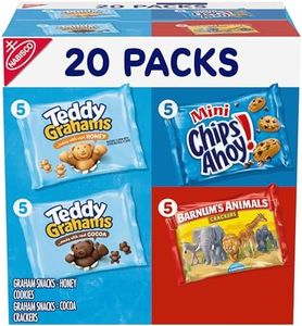 Nabisco Fun Shapes Variety Pack, Barnum's Animal Crackers, Teddy Grahams and CHIPS AHOY! Cookies, 20 Snack Packs