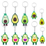 NyaSaa Avocado Keychain,10PCS Green Cute Fruits Key Chains Avocado Pendant Keyring Cartoon Fruit Keychain Soft Silicone Keychain fruit charm pendant purse keychains for Women Men kids