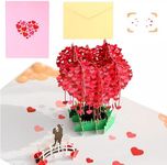 ZCOINS Heart Tree 3D Pop up Card Love Tree Valentine’s Day Greeting Card Happy Thoughts Romantic Card with Envelopes and Message Card for Girlfriend Wife Women Birthday Valentine’s Day Wedding Anniversary (Pink Heart)