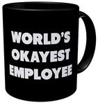 Aviento Black Word's Okayest Employee, Office, Boss 11 Ounces Funny Coffee Mug