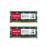 【DDR3 RAM】 GIGASTONE 8GB Kit (2x4GB) DDR3/DDR3L 1600MHz (1333MHz) PC3-12800 (PC3-10600) CL11 1.35V/1.5V 2Rx8 SODIMM 204 Pin Unbuffered Non ECC Notebook Laptop Memory Upgrade