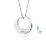 Sterling Silver Circle of Life Eternity Memorial Urn Necklace Always with me Cremation Jewelry Pendant Necklaces for ashes(Sister)