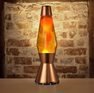 Mathmos Astro Copper Lava Lamp – Yellow & Orange, Handmade in Britain