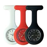 Set of 3 Nurse Watch Brooch, Silicone with Pin/Clip, Glow in Dark, Infection Control Design, Health Care Nurse Doctor Paramedic Medical Brooch Fob Watch - White Red Black