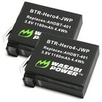 Wasabi Power BTR-Hero4-2PK Battery for GoPro Hero4 - Pack of 2 (Gray)