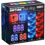 Play22 American Capture The Flag Glow in The Dark Game - Capture The Flag Game Up to 14 Players - Capture The Flag Set Includes 14 Bands, 16 Team Lights, 2 Flags - Great Outdoor Gift - Original