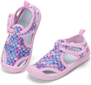 STQ Toddler Sandals Boys Girls Water Shoes Outdoor Quick Dry Beach Surf Lightweight Non-Slip Breathable Swim Shoes Pink MERMAIDSCALE 11 M US Little Kid