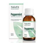 NutraVit - Peppermint Oil (Mentha piperita) | 100% Pure Peppermint Essential Oil - 30ml - Therapeutic Grade Aromatherapy Oil - Diffusers, Humidifiers, Hair Growth & Massage