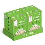 Nashi Konjac Shirataki Premium Noodles (8×190g) X 2 (Pack of 16) - Odour Free, Suitable for Vegan, Fat Free & Low in Calories, Glucomannan Keto Friendly, Low Carb Diet| Ready to Eat