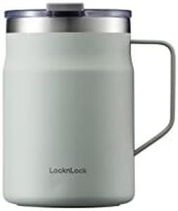 LocknLock Stainless Steel Double Wall Insulated with Handle, Lid, 16 oz, Mint Metro Mug