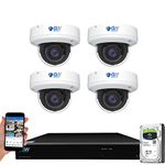 GW Security 8 Channel UltraHD 4K (3840x2160) Motorized Zoom NVR Security Camera System - 4 x 8MP 2.8-12mm 4X Optical Zoom Face Recognition/Human/Car AI Detection Waterproof Microphone IP PoE Cameras