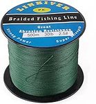 Braided Fishing Line, 4 Strands Super Strong PE Fishing Line 10LB/ 20LB/ 30LB/40LB for Saltwater and Freshwater, Abrasion Resistant, High Sensitivity, Thin Diameter - DarkGreen(547Yds, 30LB)