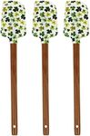 HEMOTON 3pcs St. Patricks Day Silicone Spatula Cake Decorating Spatula with Wooden Handle for Irish Baking Gifts Shamrock Kitchen Cooking Supplies