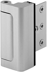 Prime-Line Products U 10827 Door Reinforcement Lock, 3 in. Stop, Aluminum Construction, Satin Nickel Anodized Finish