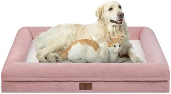 Yiruka XL Dog Bed, Pink Orthopedic, Washable With [Removable Bolster], Waterproof, Nonskid Bottom, for Extra Large Dogs