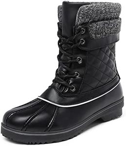 DREAM PAIRS Women's Mid Calf Waterproof Winter Snow Boots Monte,Size 11,Black,Monte_01