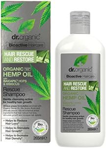 Dr Organic Hemp Oil Rescue Shampoo, Restoring, Mens, Womens, Natural, Vegetarian, Cruelty-Free, Paraben & SLS-Free, Organic, 265ml, Packaging may vary