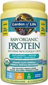 Garden Of Life Raw Organic Protein, Unflavored, 568g. Packed with 22 Grams of Certified Organic Plant Protein, including organic peas grown and processed in Canada. Assists in building and repairs muscles. 4g of BCAAs