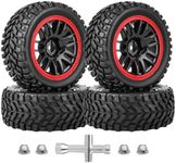 HobbyPark 2.55" Tall 12mm Hex PreGlued 1/10 RC Touring Car Wheels and Tires Set 1.02" 26mm Wide Soft Rubber for Tamiya HPI Traxxas Redcat Kyosho Brushless Motor 2S 3S Lipo (Style 1)