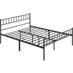 Yaheetech 5ft King Bed Frame Solid Metal Bed Frame Modern Style with Headboard & Footboard/Under-Bed Storage Ground Clearance: 32 cm/Black