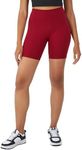 Champion Bike Shorts, Soft Touch, Moisture Wicking, Pocket Leggings for Women, 7" & 25", Cardinal Bike Short, Medium