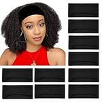 RITOPER Black Headbands for Women Girls, 10 Pack Yoga Workout Headbands Hair Bands for Women's Hair, Wide Elastic Thick Head Bands Turban Head Wrap