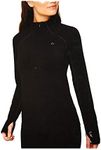Paradox - Women's Drirelease Merino Blend Long Sleeve Top Base Layer (Deep Black, Large)