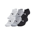 Under Armour Unisex Training Cotton No Show Socks 6 Pack, (035) Steel/White/Black, Large