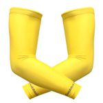 Suddora Arm Sleeves (Pair) - Sun Sleeves for Men and Women w/UV Protection for Cycling, Basketball, Running, Football, Outdoor Sports (Yellow)