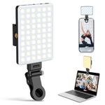 Tizwis 60 LED Phone Light, Selfie Light with Front & Back Clip, LED Light for iPhone, Laptop, iPad, Phone, 3000Mah Rechargeable Video Light, Light for Video Recording, Vlog, Makeup, Selfie, TikTok