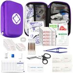 276PCS Compact Small First Aid Kits for Home Businesses Urgent Essential Mini First Aid Kit Travel Size Car Emergency Supplies Kit for Hiking Boating Skating, Purple AMORNING