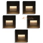 JACKAL® 3W LED Step Light, 120V Stair Light Indoor/Outdoor Ultra Bright, IP65 Waterproof, 3000K Warm White | Perfect for Home Decor, Stairway, Pathway, Driveway, Etc. | (Pack of 5)