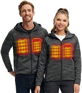 CONQUECO Heated Jacket, Unisex Heating Coat for Women and Men with Hood Small（Not Included Power Bank）