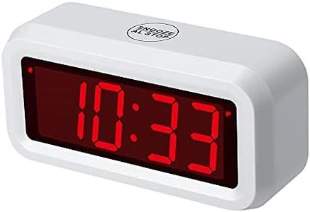 Timegyro réveil numérique,Réveil Matin Réveil à Pile 3 Niveaux de luminosité réglable, 12/24 Heures, Sieste, Grand écran LED de 1,2 Pouces à côté de l'horloge de la Chambre